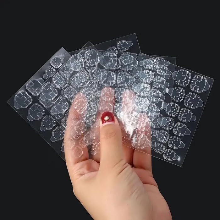 240/480/720pcs Double-Sided Super Adhesive Nail Tips - Press-On Art Film - Unscented, Strong Adhesion - Easy to Apply & Remove - Nail Glue Tape for False Nails (Clear, 48 2 sheets) - Image 5